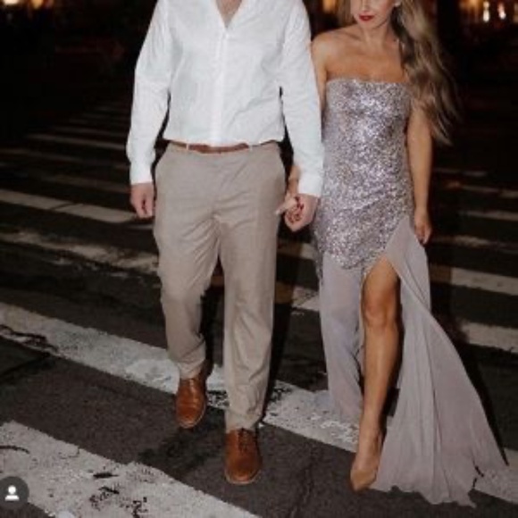 NWT Zara x Barbie limited edition strapless maxi dress chiffon sequin Silver - Picture 1 of 12